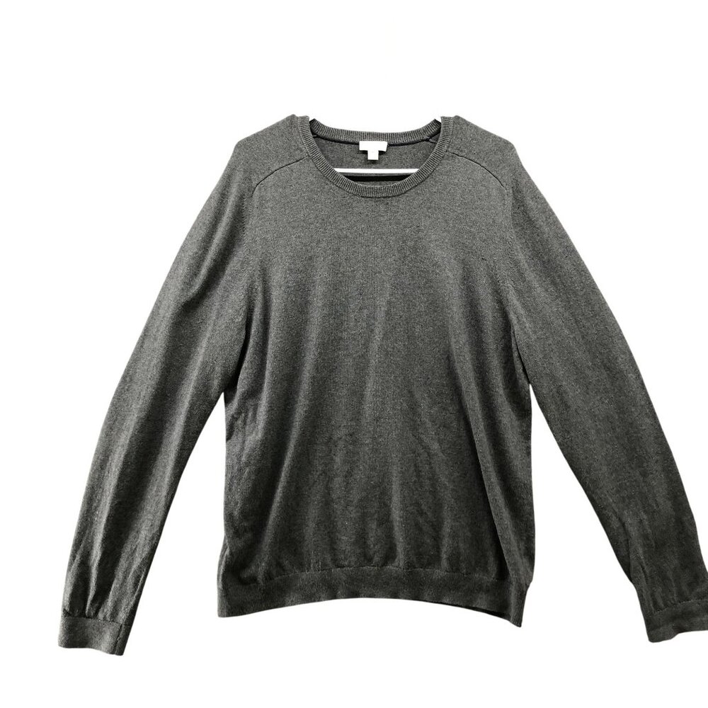 Gap Cotton Cashmere Sweater Mens XL‎ Gray Crewneck Pullover Knit Plain